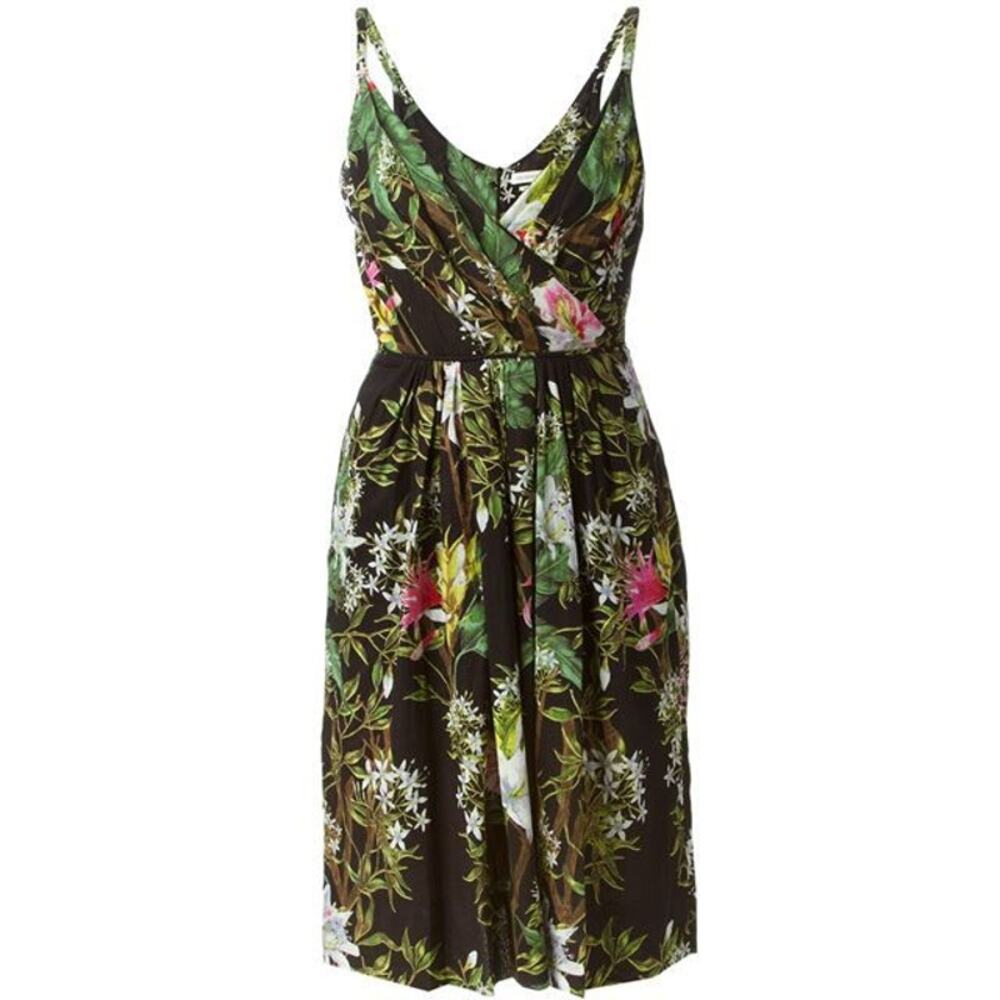 Isabel Marant Etoile Welby Floral Print Dress Sz XS‎ Black Pink Green Pleated